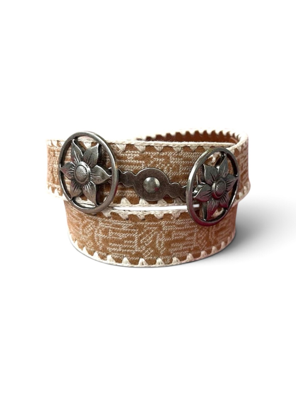 Maison Hotel Pampa Alfajor Leather Marcelo Belt Flower Buckle Sz M NWOT $169